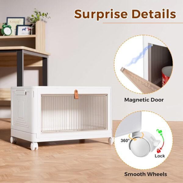 4-Tier Stackable Storage Bins with Lids – 23QT Heavy-Duty Closet Organizers on Wheels for Bedroom, Garage, or Laundry Room