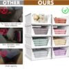 5 Pack Stackable Closet Storage Baske