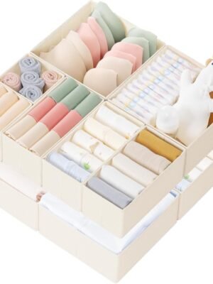 Baby Clothes Drawer Organizer Set (10 pcs) – Keeps Diapers, Onesies & Socks Neat in Nursery or Bedroom Drawers