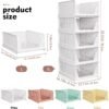 5 Pack Stackable Closet Storage Baske