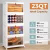 4-Tier Stackable Storage Bins with Lids – 23QT Heavy-Duty Closet Organizers on Wheels for Bedroom, Garage, or Laundry Room