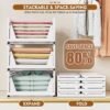 5 Pack Stackable Closet Storage Baske