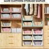 5 Pack Stackable Closet Storage Baske
